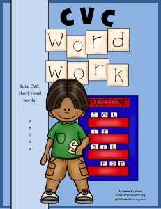 CVC Word Work Cover New